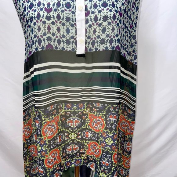 Anthropologie Clover Canyon Long Light Chiffon Top Oversized Sleeveless Tunic - Picture 5 of 11
